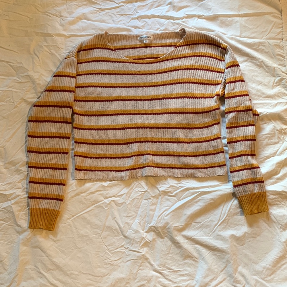 Striped crop sweater